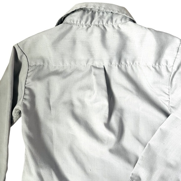 English Laundry dusk/medium gray button down shirt pocket collar round hem Boy 5 - Picture 6 of 10